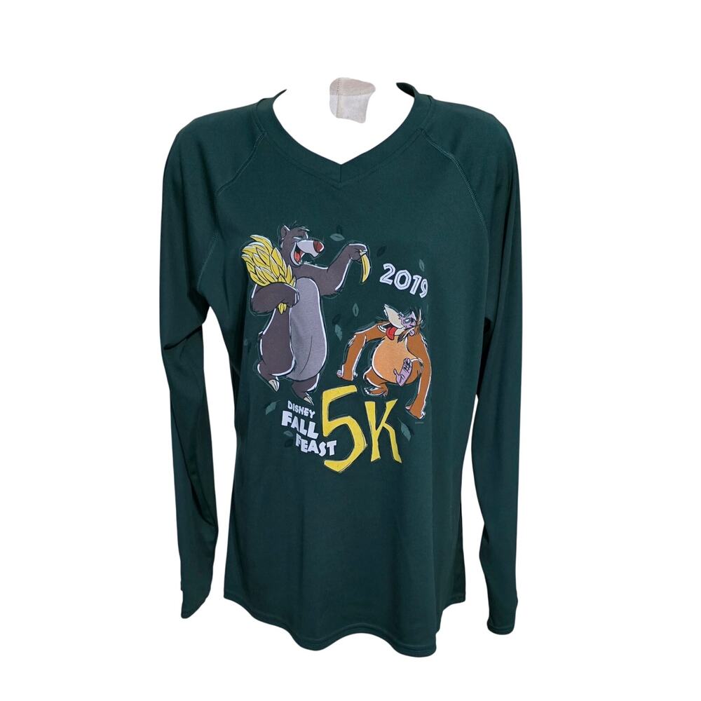 run Disney 2019 Wine & Dine Fall 5K Womens V Neck Long Sleeve XL Jungle Book